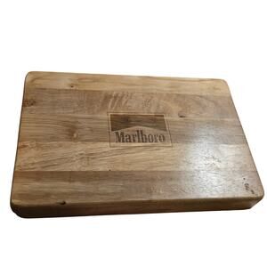 Vintage Marlboro Poker Set in Wooden Oak Case Chips & 2 Decks Cards